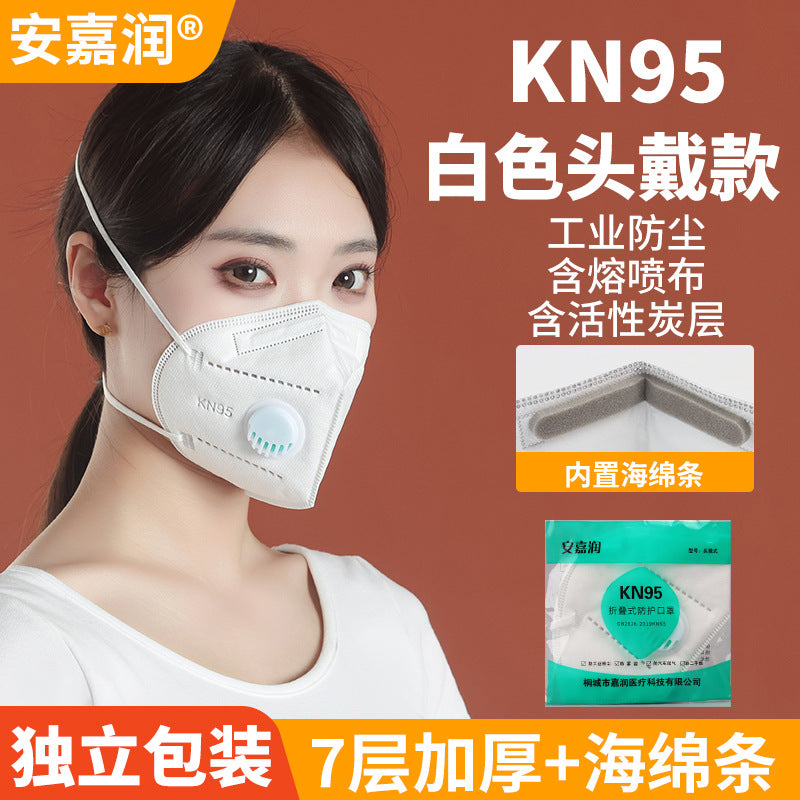 KN95 Protective Mask - Activated Carbon, Breathing Valve, Anti-Dust, Bulk Pack