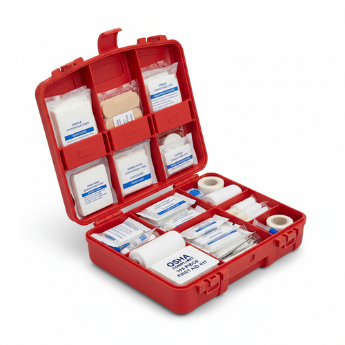 10-Person First Aid Kit OSHA Compliant - 105-Piece Wall-Mount Hard Case